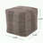 Handcrafted Cotton Pouf with Chevron Pattern