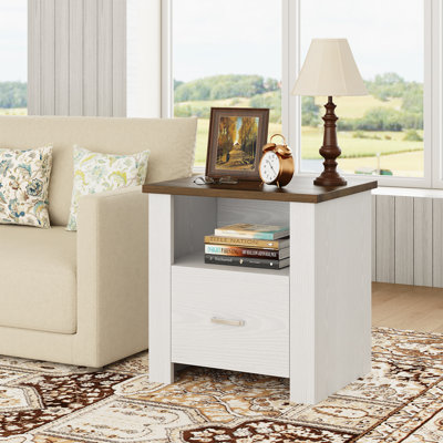 Bedside table open wooden frame,Farmhouse Nightstand,Country style bedroom living room side table