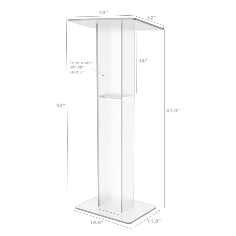 Clear Acrylic 42.5" Tall Church Pulpit Lectern with Shelf