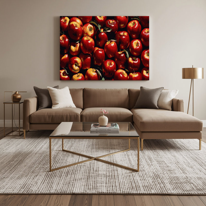Art mural sur toile, fruits et pommes rouges, H 24 po x l 36 po