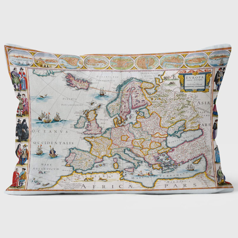 1672 Europe Map British Library Cushion