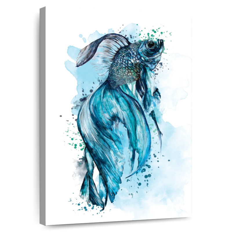 Blue Betta Fish Splash, 30" H x 20" W