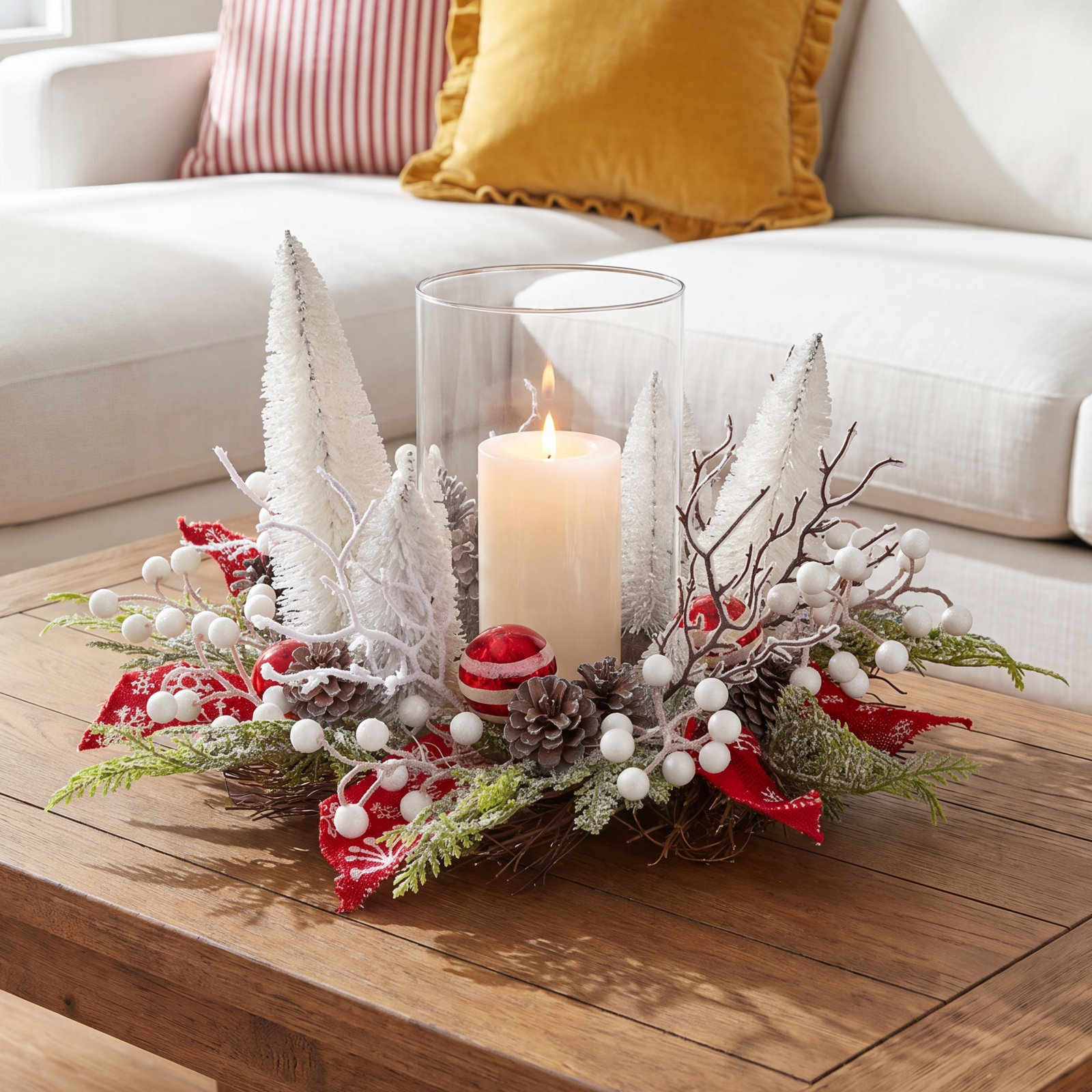 Lighted Berry Candelabrum