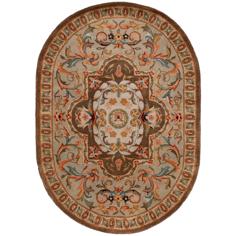 Classic Hand Tufted Wool Oriental Rug, Oval 7'6" x 9'6"