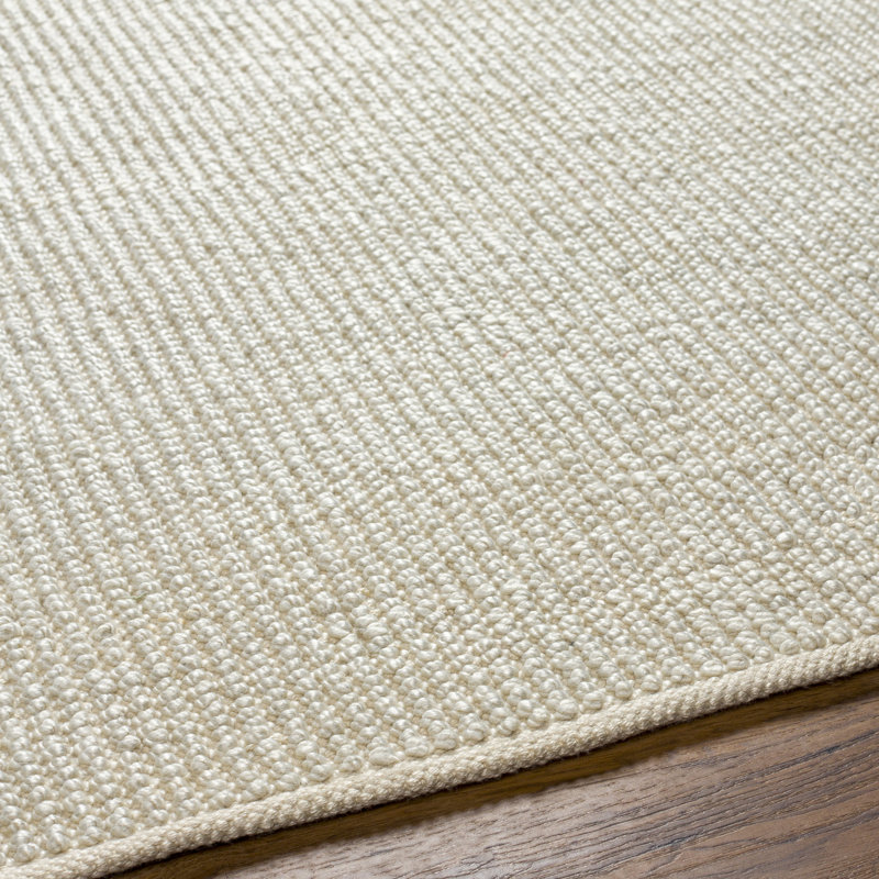 Jarrell Solid Color Flatweave Recycled P.E.T. Indoor / Outdoor Area Rug in Cream, Rectangle 2' x 3'