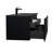 Moore47" Matte Black Polymarble Rectangular integrated Bathroom Sink with Overflow