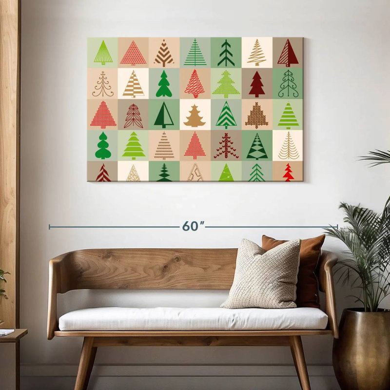 Illustration d'arbres de Noël, H 30 po x l 45 po