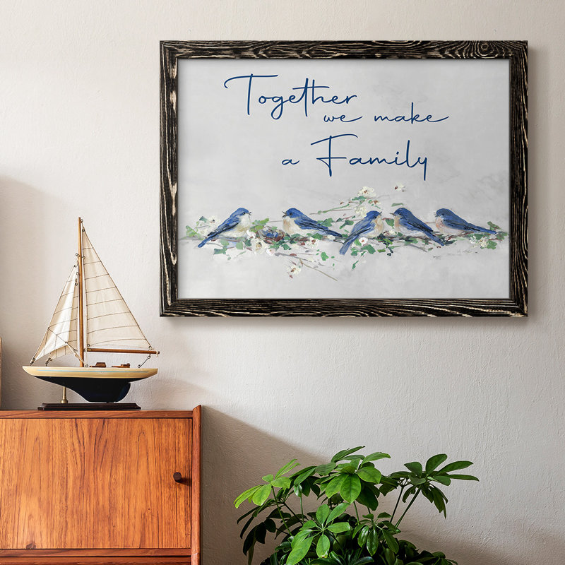 Bluebird Family, reproduction d'art sur toile, Noir, H 28 po x l 42 po x P 1,5 po