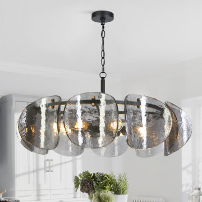 Lustre en verre fumé de salle à manger l 33,9 po à 8 lumières Eton