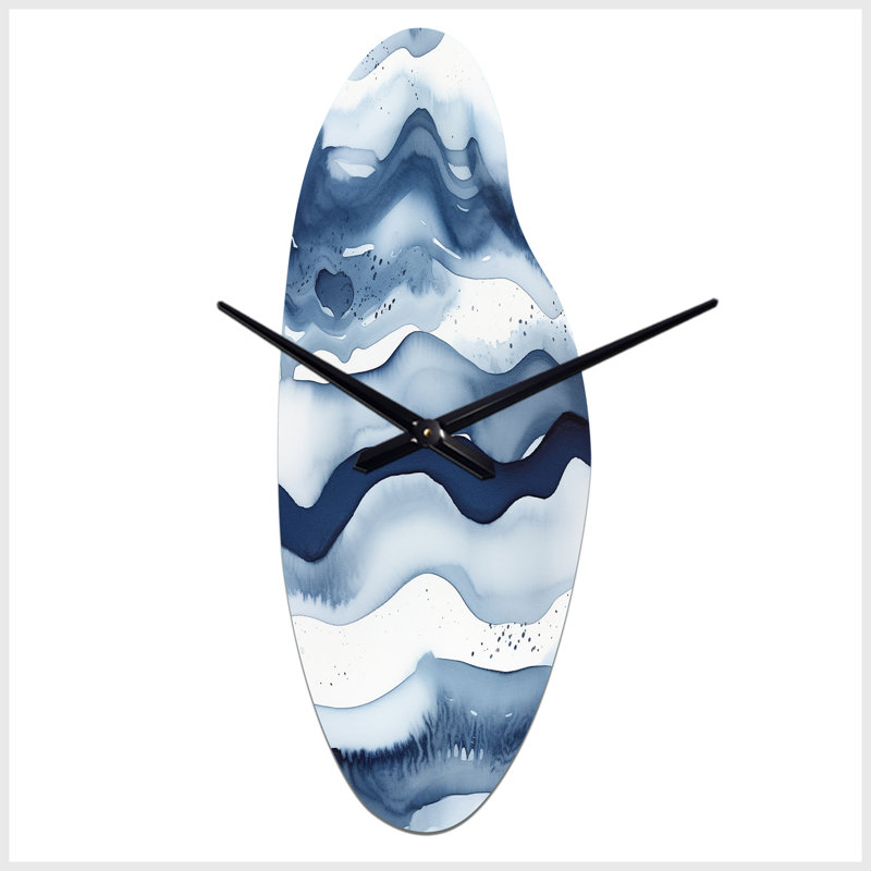 Horloge murale Galipeau Abstract Classic Blue Waves III, Moyenne