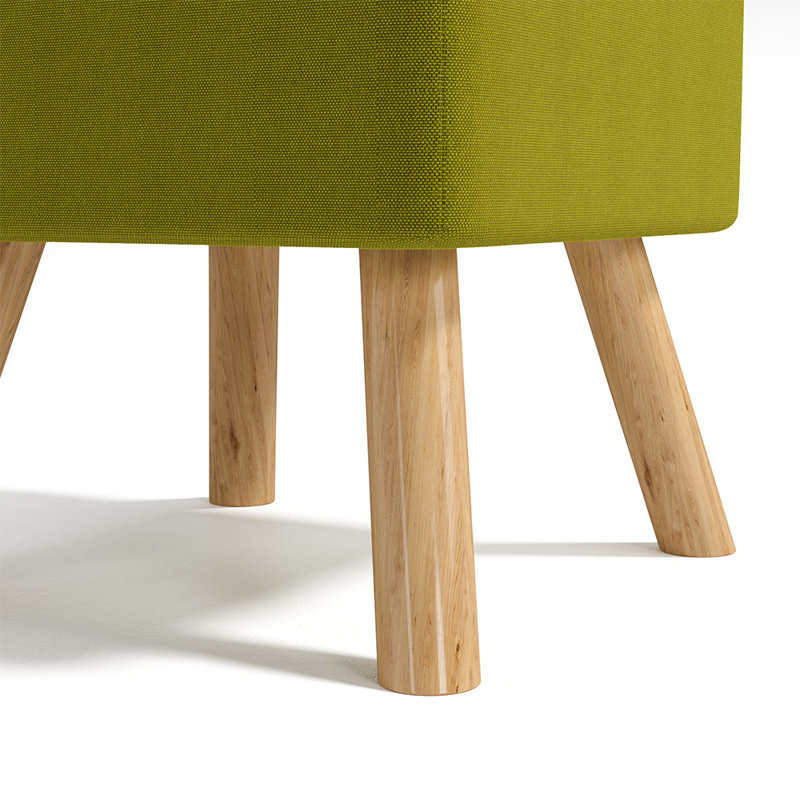 Germain 39.5cm Wide Square Solid Colour Footstool Ottoman, Green