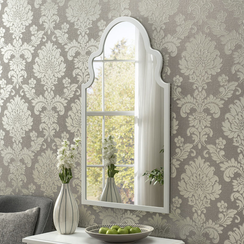 Bagneux Moroc Arch Wood Framed Wall Mounted Accent Mirror, 98.3cm H x 51.8cm W, Bronze