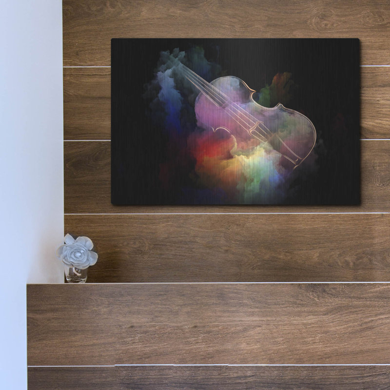 «Violin Thunder», art mural en métal, H 12 po x l 16 po