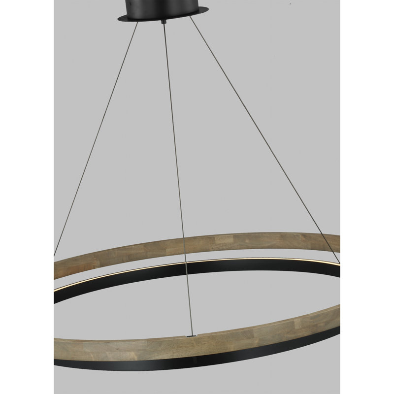 Grace 1 - Light LED Chandelier, Matte Black, 3.8" H x 48" W x 48" D, Gray