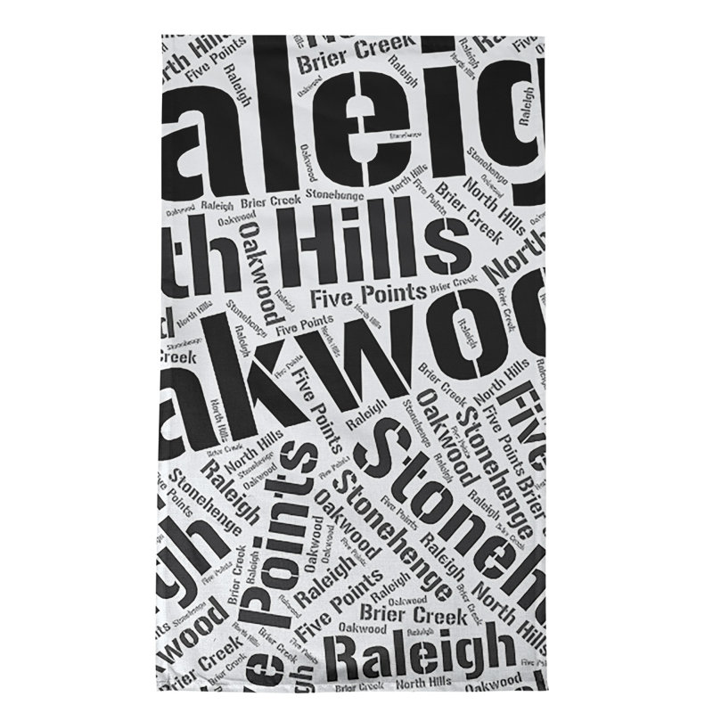 Cotton Tea Towel Kitchen Towel, Black, Raleigh