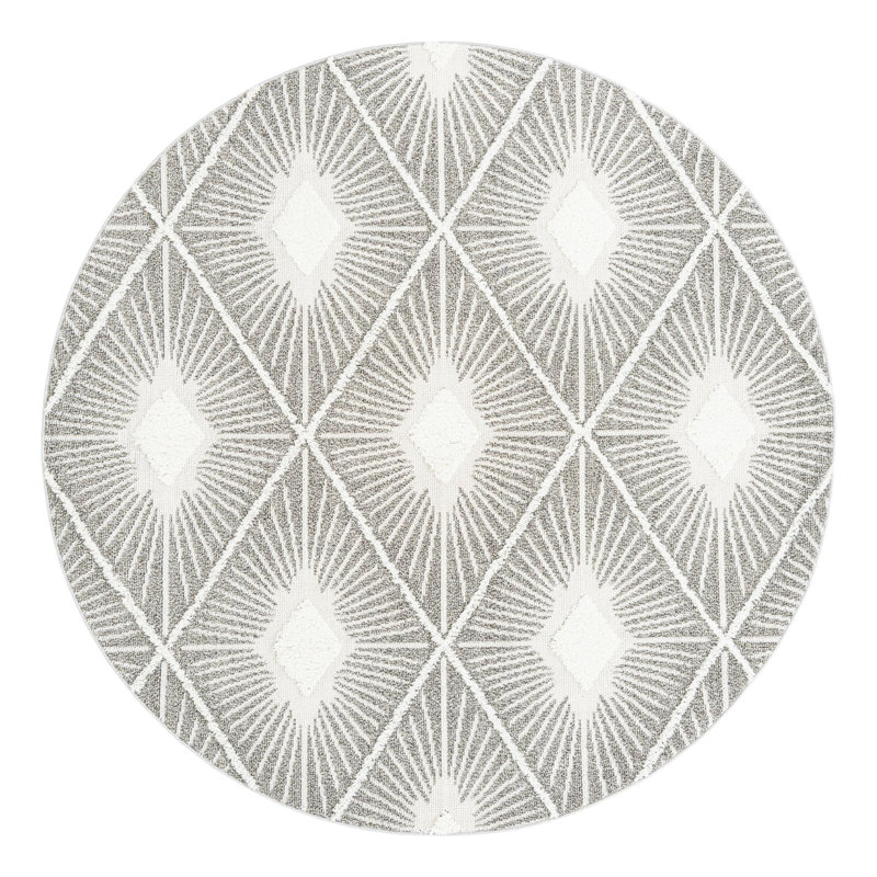 Jojean Geometric Indoor Rug, Round 7'10"