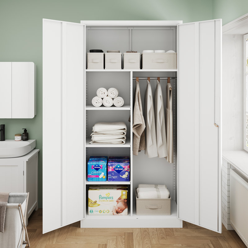 Casier 5 sections - 2 niveaux, Blanc, H 72 po x l 36 po x P 17,7 po