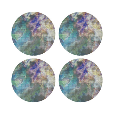Impressionism Vegan Leather Round Placemats