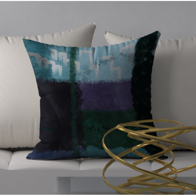 Abstract Throw Pillow, 18" H x 18" W