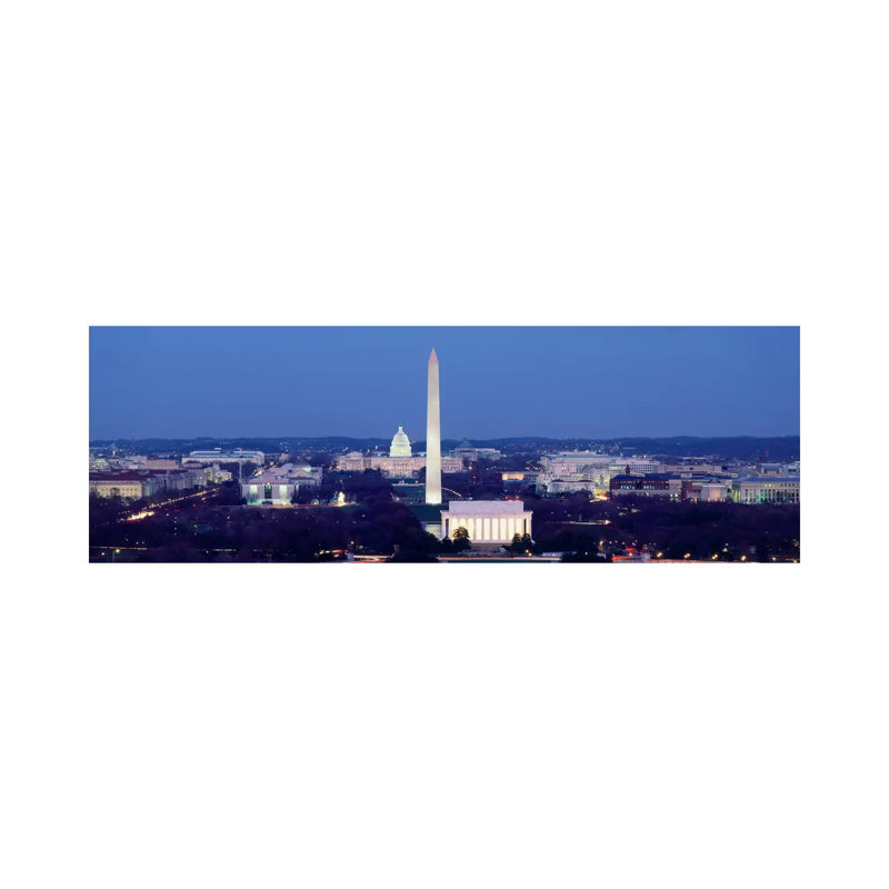 High angle view of a cityWashington DC, USA 1 Piece Panoramic Wall Art on Canvas, 121.92 cm H x 40.64 cm W x 1.91 cm D