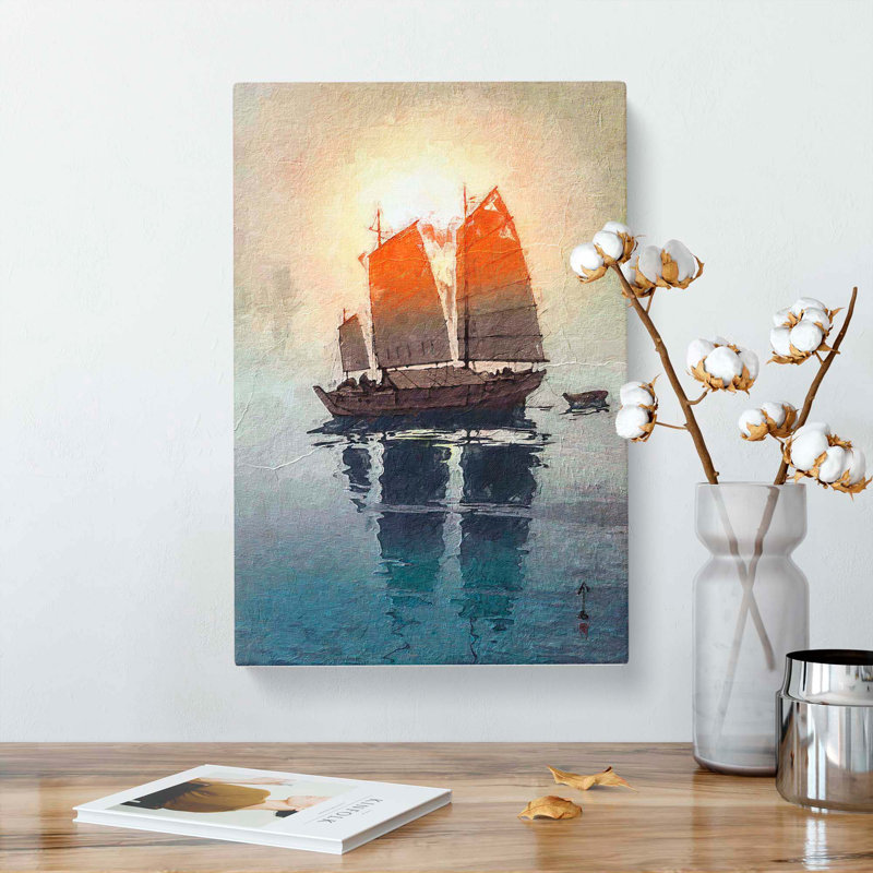 Sailing Boats Morning by Hiroshi Yoshida - Wrapped Canvas, 50cm H x 35cm W x 3cm D