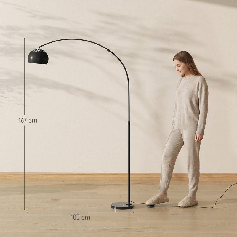 167cm Painted Arched Floor Lamp, Black