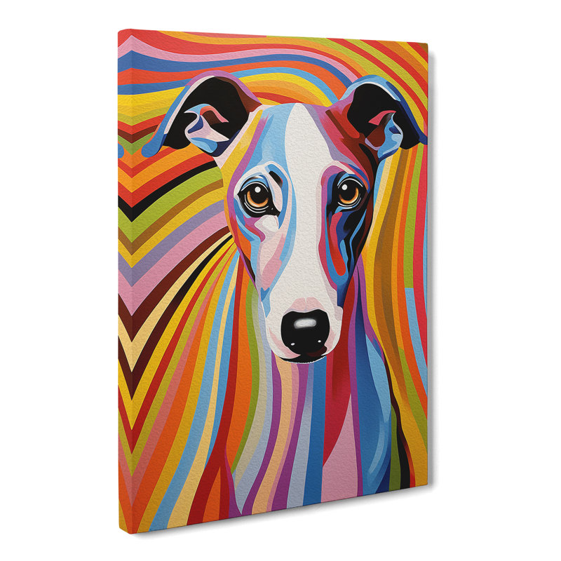 Whippet - Print, 60cm H x 40cm W x 3cm D