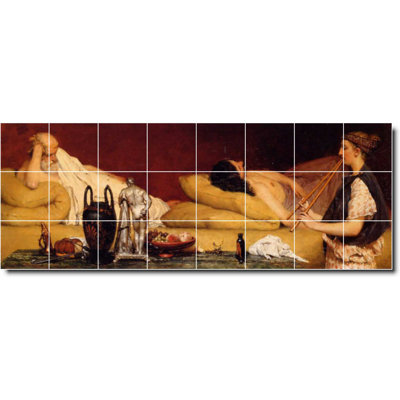 48" x 18" Ceramic Painting Decorative Mural Tile 6" x 6"