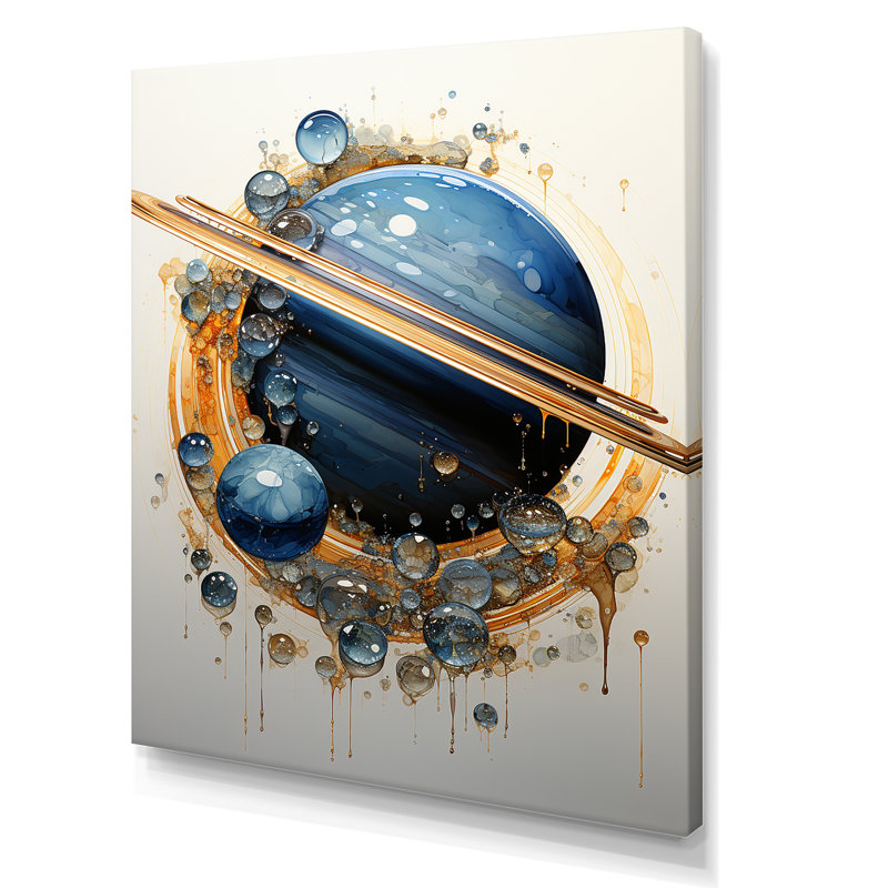 Sapphire Saturn Cosmic Wonder sur impression sur toile, H 40 po x l 30 po x P 1,5 po, Toile tendue