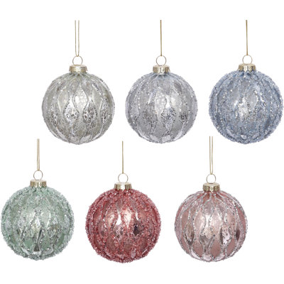 Harlequin Ball Ornament, Small, 3 Inches Set Of 12