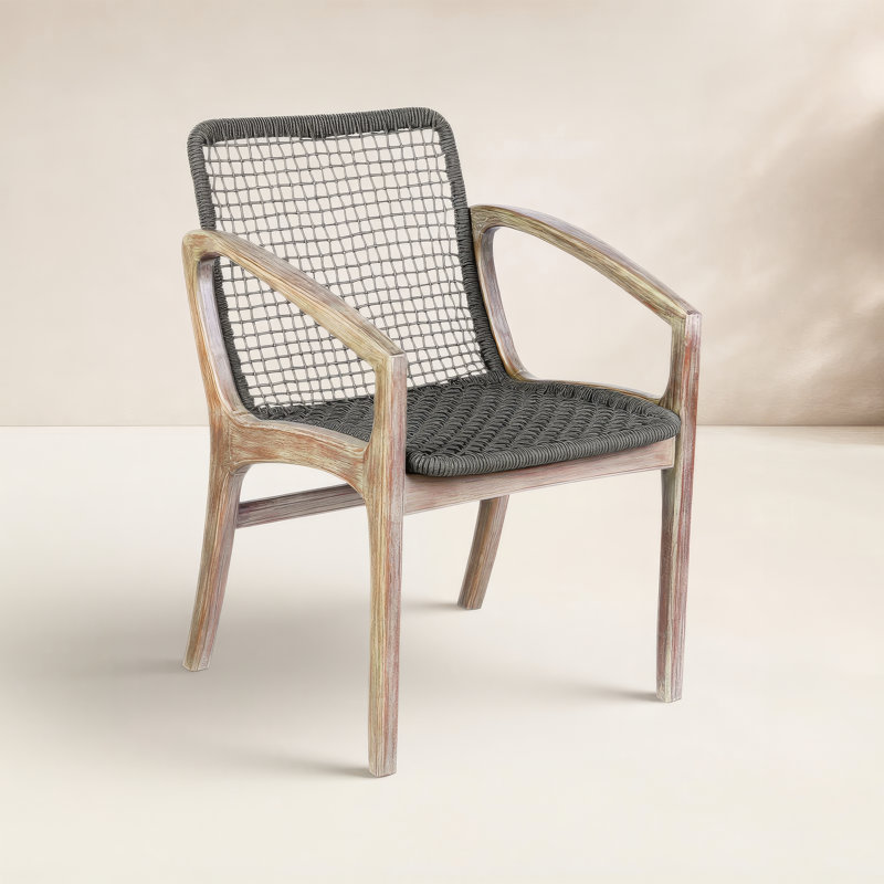 Chaise de patio Jean Eucalyptus, Brun, Gris foncé
