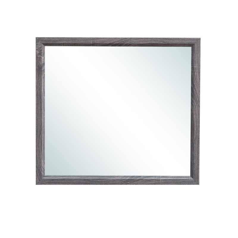 35" Dark Gray Wood Framed Accent Mirror