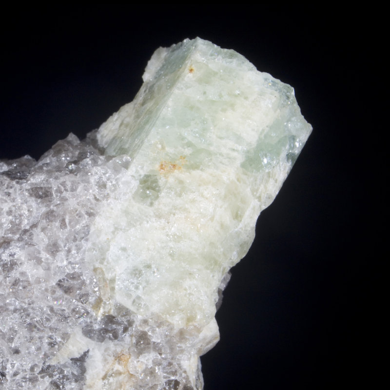 Old Collection Green Beryl Crystal In Smoky Quartz. Orchard Pit, Buckfield, Maine