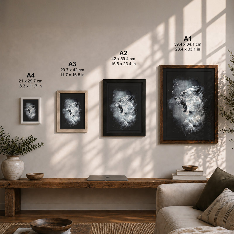 Wolf In Dissolution Modern - Print, A1 - 84.1 x 59.4 cm, Oak