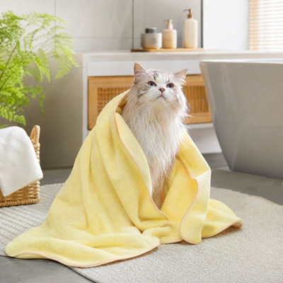 P lastic dog leg covers Thick Corals Fleece Pet Bath Towel Highly Absorbent Drying Towel For Cats And Dogs Soft Fabric Helps Dry Wet Pet Pelt Fast After Shower Lasting