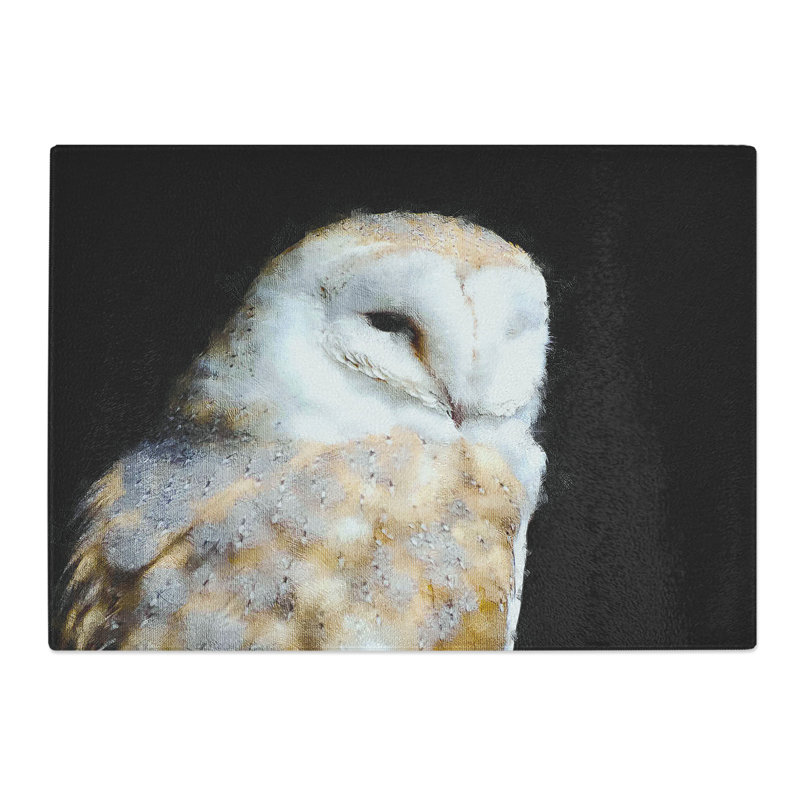 Barn Owl Vol.3 Painting Chopping Board, 0.4cm H x 29cm W x 39cm L