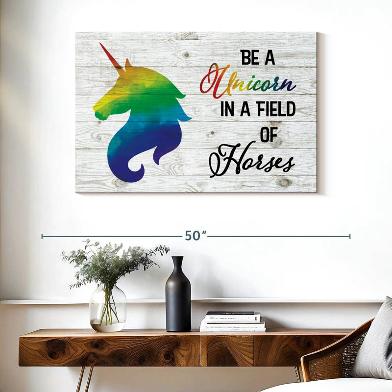 Citation de fierté licorne, H 26 po x l 39 po