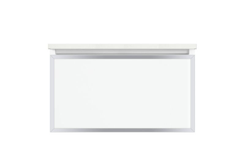 Profiles Framed 30" Single Bathroom Vanity Base Only, Full Drawer, Yes, Black/Polished Nickel