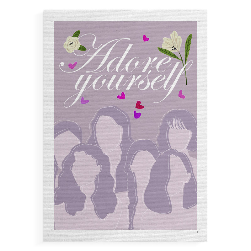 «Happy Galentine's Day», collection B - reproduction d'art en toile seulement - non encadrée, H 27 po x l 18 po