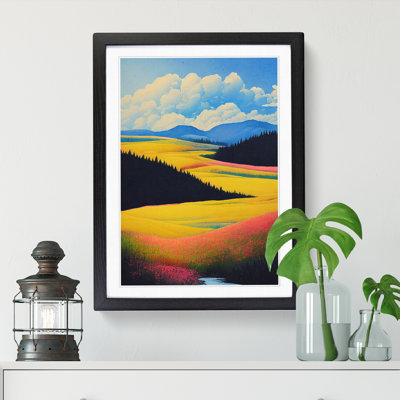 Watercolour Spring Landscape - Framed Print