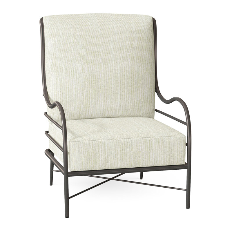 Carmel Aluminum Lounge - Slate Gray, No Welt, Rollo Cream