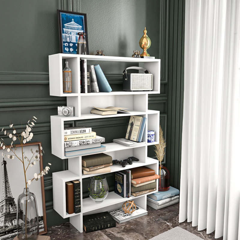 Jaquarion 130.8cm H x 90cm W Geometric Bookcase