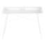 Bureau d'ordinateur, bureau personnel, ordinateur portable, tablettes de rangement, L 48 po, travail, stratifié blanc, métal blanc, contemporain, moderne-1254782191