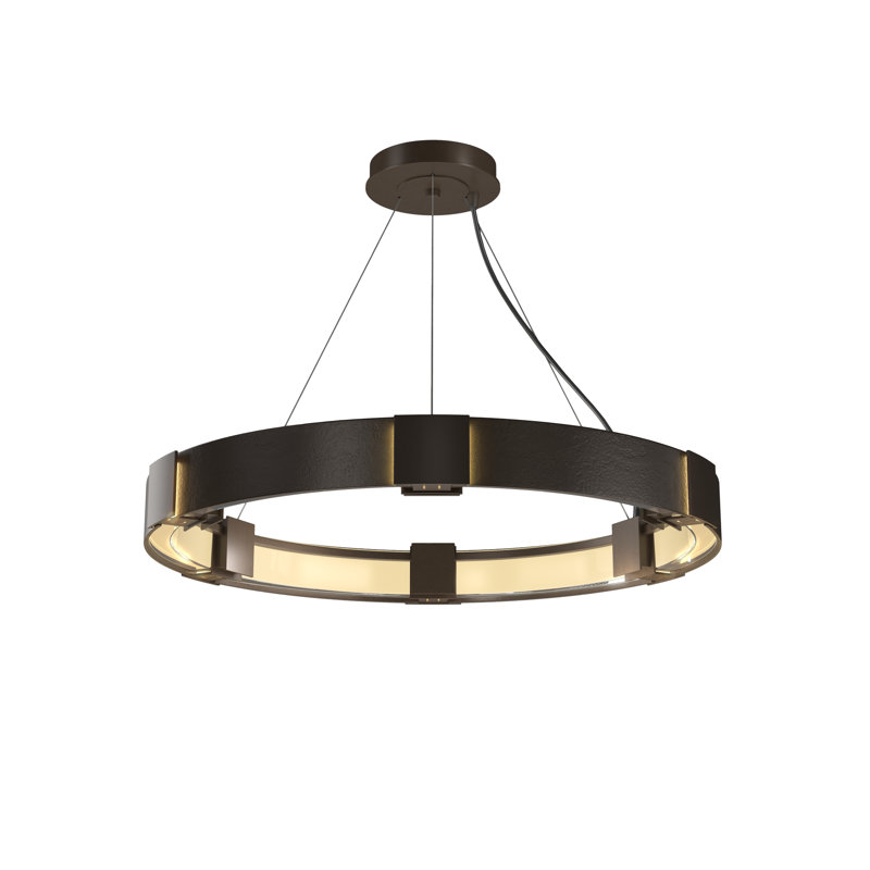 Aura 6 - Light Unique/Statement Drum Chandelier, Translucent Bronze