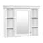 Armoire de rangement murale moderne 35 po x 28 po avec porte miroir et 6 tablettes ouvertes-485725742