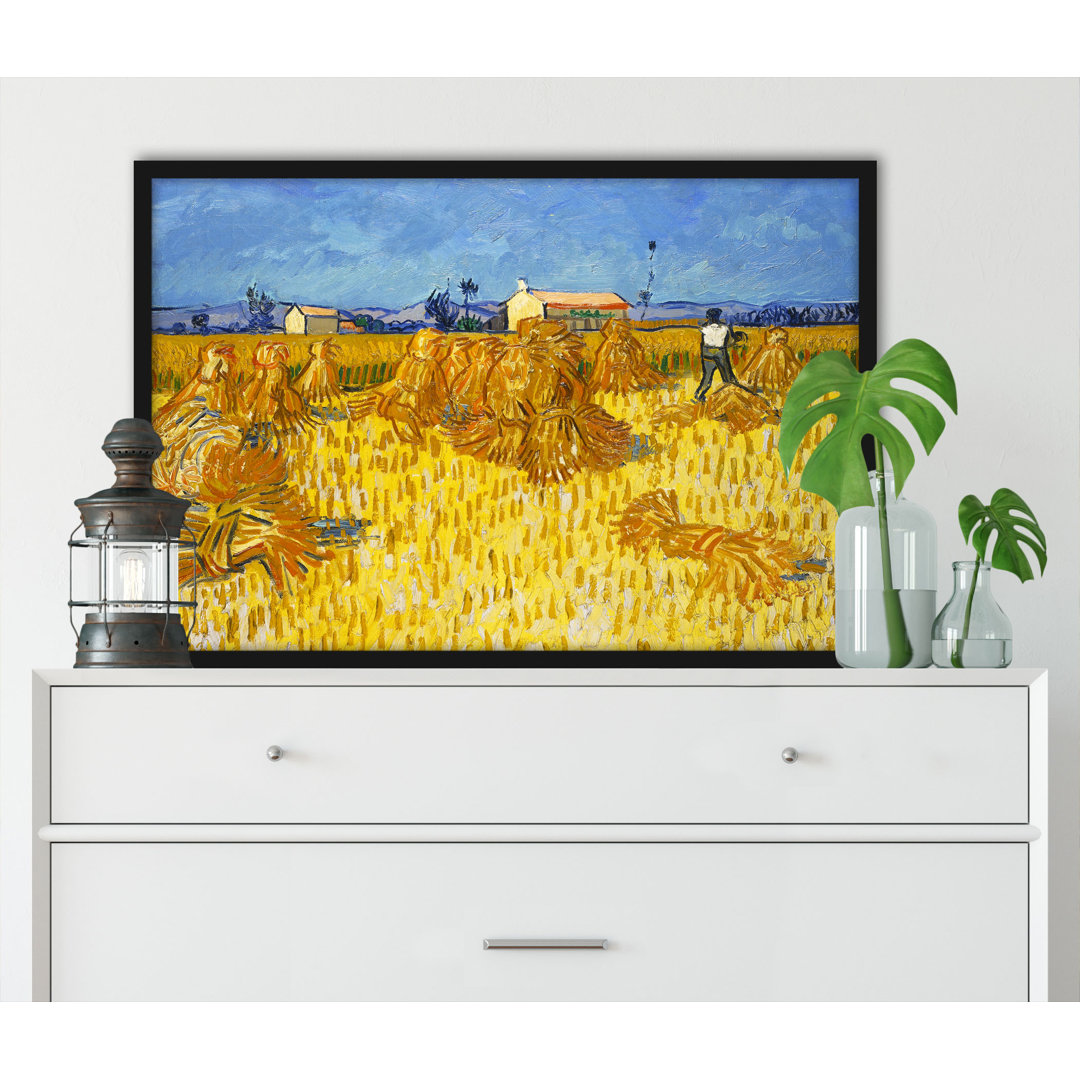 Gerahmter Kunstdruck Grain Harvest in Provence von Vincent Van Gogh