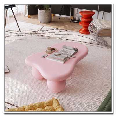Table basse en forme de nuage, table basse avec 3 pieds sphériques pour le salon