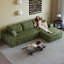 Canapé modulaire vert de 107 po avec méridienne en forme de L, siège profond, sans assemblage requis-1809749694