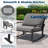 4 Piece Metal Mesh Patio Conversation Bistro Set With Coffee Table-1148927431