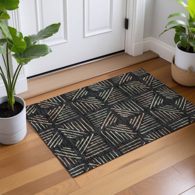 Machine Washable Indoor/Outdoor Kugler ACN2413 Geometric Rug